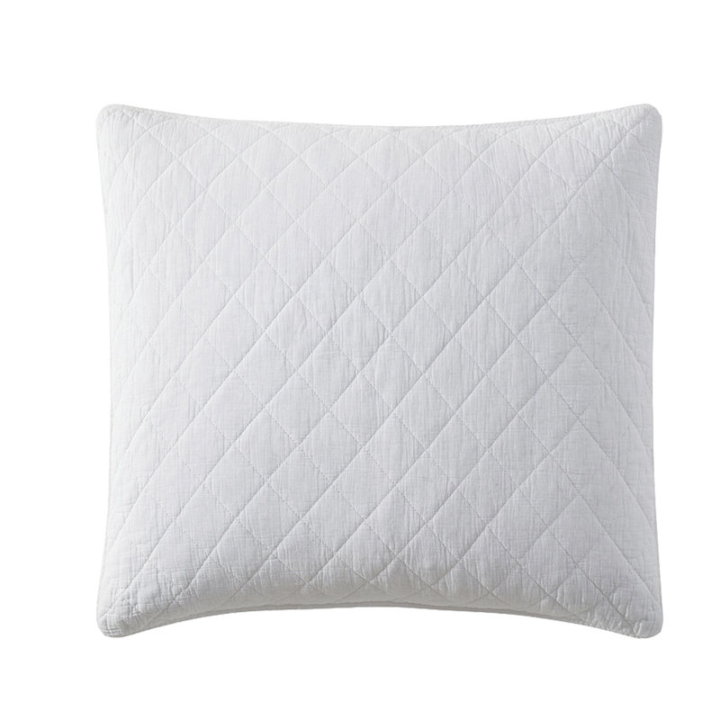 Bostwick Stonewashed Cotton Gauze Solid Color Classic Casual Modern Rustic Pillow Sham, Euro, Vintage White