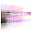 Paysage et nature, ciel rose, lac, brume, roseaux, réflexion, aube, calme, ensemble de 3 impressions sur toile-1976225550