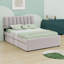 Lit plateforme tapissier avec lit gigogne et tête de lit Teddy-435240573-435240575