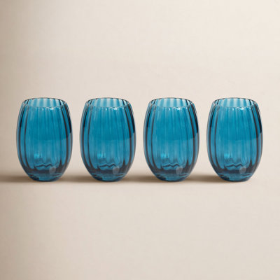 Boulder Ribbed Drinking Glass