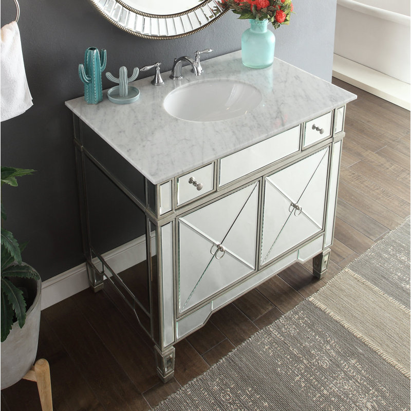 Ensemble de meuble-lavabo de salle de bain simple avec miroir 36 po Sandstrom