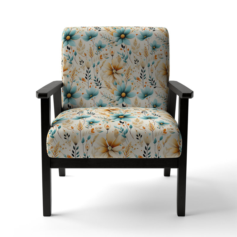 Motif Nomadic Serenity Boho - Fauteuil rembourré scandinave, chaise d'appoint Botanical Nature