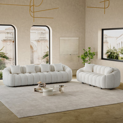 Modern Tufted Chenille Living Room Sofa Couch Set