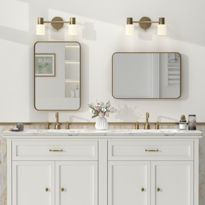 Molly Tempered Glass and Metal Framed French Cleat Mounted Wall Bathroom / Vanity Mirror
