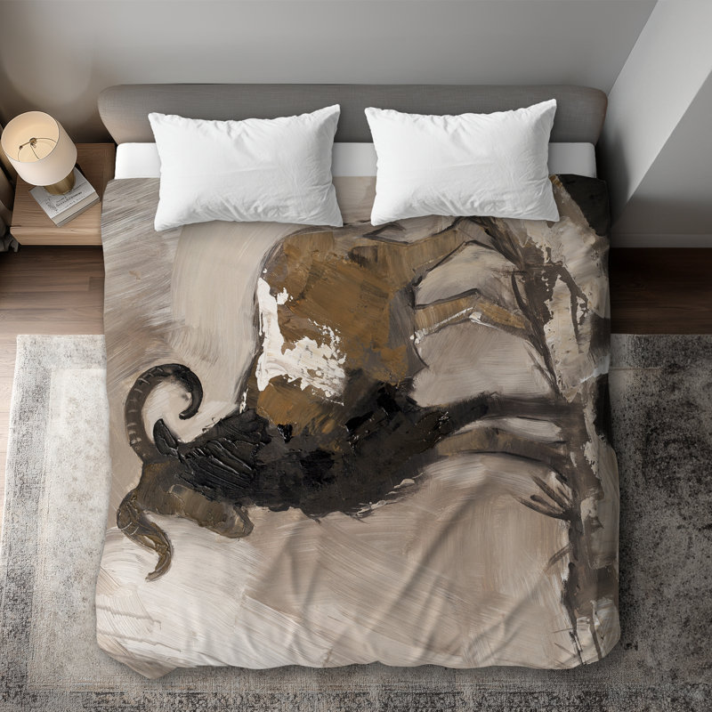 Abstract Proud Aeries King Duvet Cover Gray Animals | Home Decor