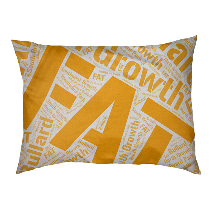 Coussin de chien « districts », Moyen (H 9,5 po x l 28 po x P 18 po), Orange, Fresno