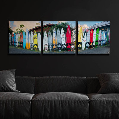 «Board Meeting» par Dennis Frates, ensemble de 3 pièces murales en verre acrylique, 72 po x 24 po Epic Art