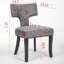Ensemble de 2 chaises d'appoint rembourrées en orange brûlé avec garniture cloutée, dossier incurvé, structure en bois massif pour la salle à manger de la cuisine