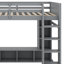 Lit mezzanine double pleine grandeur avec bureau, tablettes multiples, DEL et support à vêtements