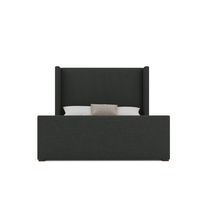 Lit de pied de lit Aylet Luxe, Gris anthracite, King