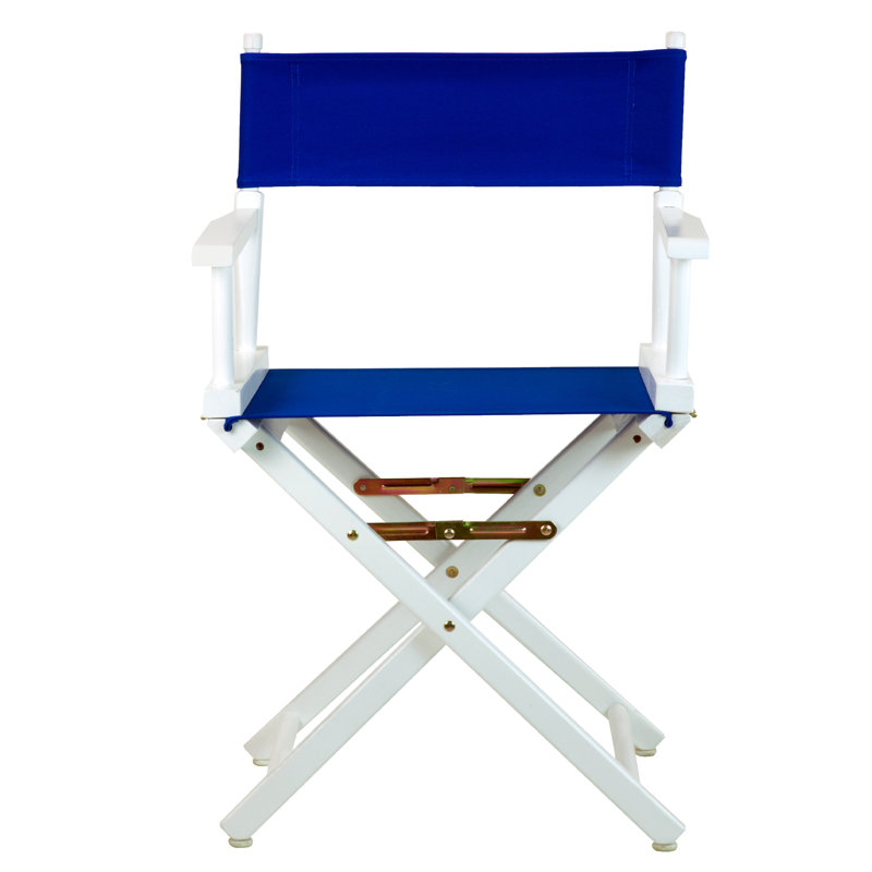 Chaise de réalisateur pliante 18 po, Bleu royal, Blanc