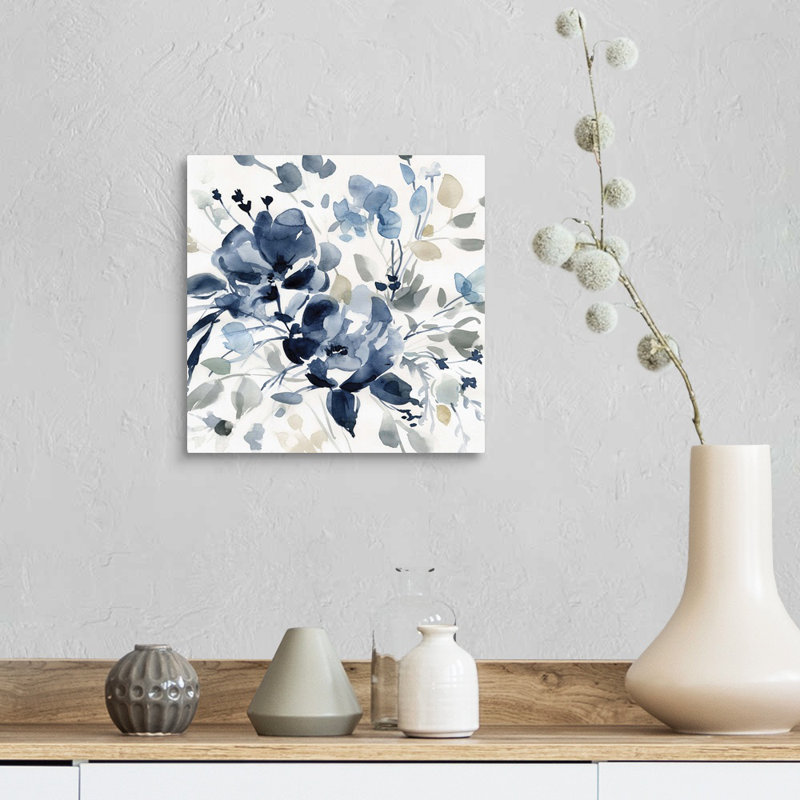 Indigo Garden II - reproduction d'art sur toile, Toile tendue, H 12 po x l 12 po x P 1,25 po