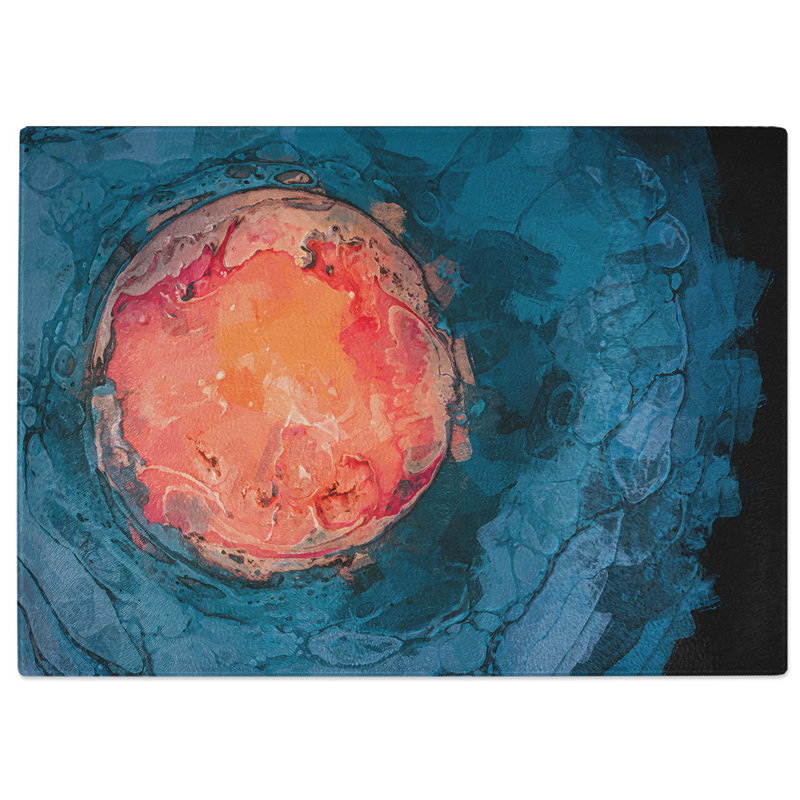 Tempered Glass Togetherness in Abstract Cutting Board, 39 cm W x 28.5 cm L
