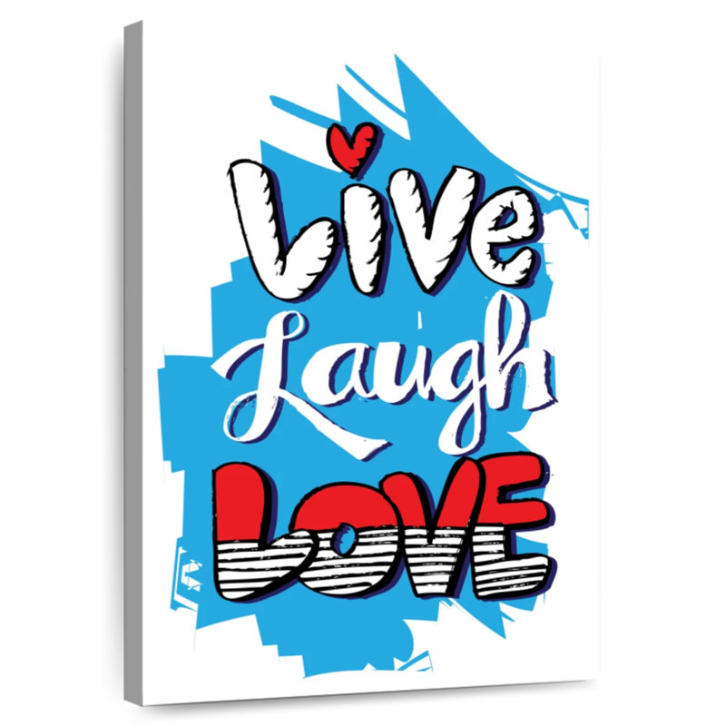 Live Laugh Love Cartoon Typography, 24" H x 16" W