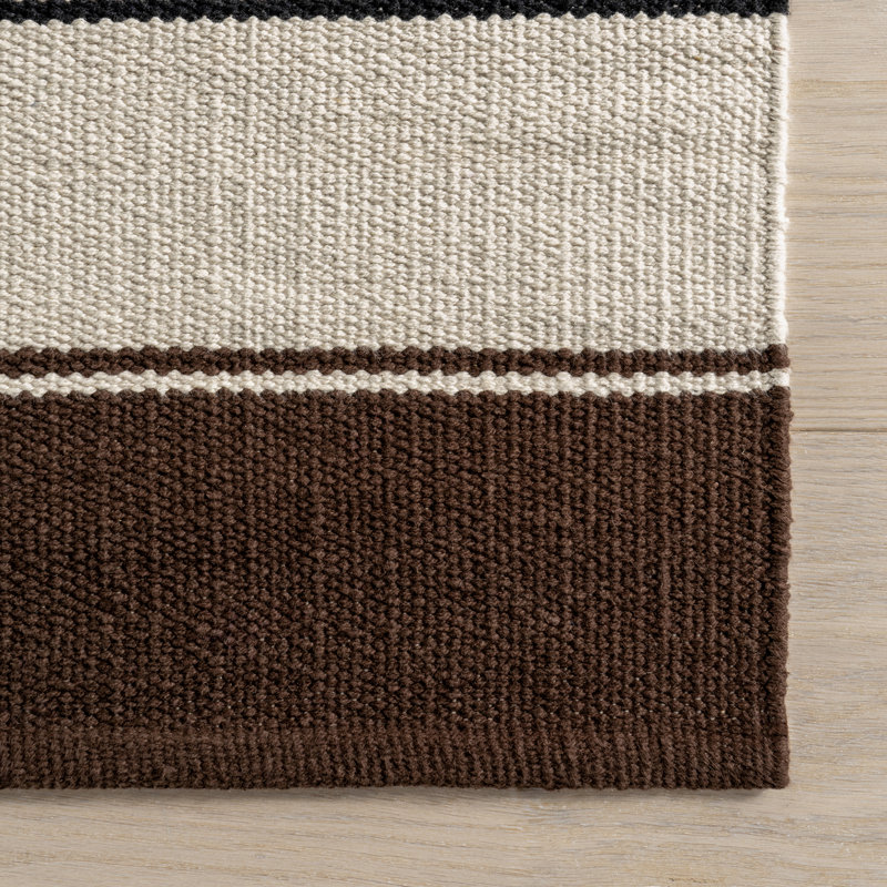 Quest Multicolor Striped Cotton 3' x 5' Area Rug