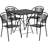 Jeffry 28'' Square Indoor-Outdoor Folding Patio Table Set with 4 Round Back Chairs-24678870