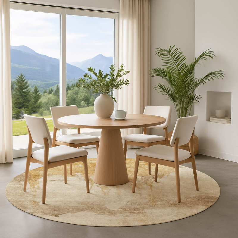 Premium Machine Washable Jacquez AMF1791 Modern Rug, Round 8'