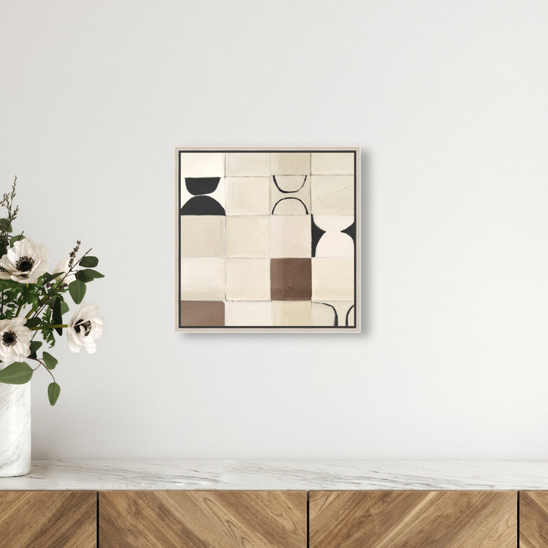 Boho Tiles Print by Oliver Gal, 13" H x 13" W, Silver Floater Frame