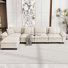 Canapé modulaire de 158 po, canapé en L surdimensionné avec repose-pieds et siège profond à 5 places avec coussin décoratif