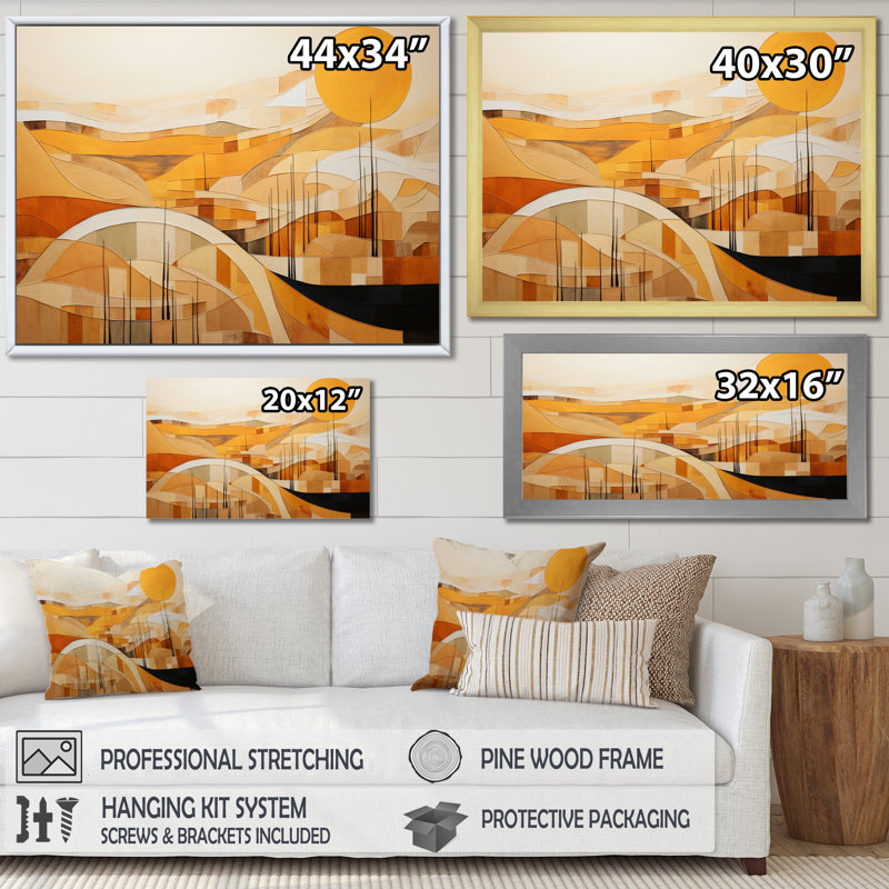 «Abstract Canyon Mirage» - Impression, H 34 po x l 44 po x P 1,5 po, Toile tendue