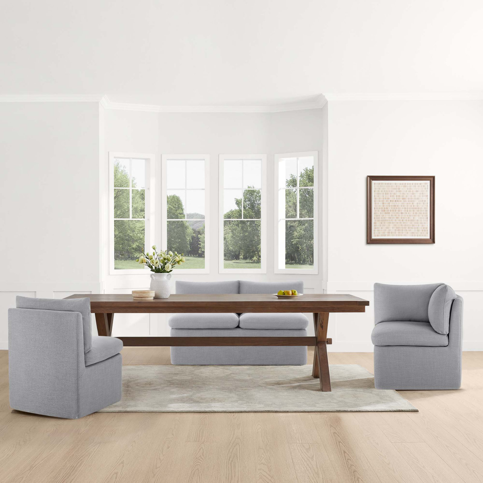 Alayaa Dining Chair, Effie Gray Performance Linen