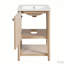 Meuble-lavabo de style français de 20 po avec lavabo en céramique, ensemble de meuble-lavabo simple autoportant, porte à fermeture douce