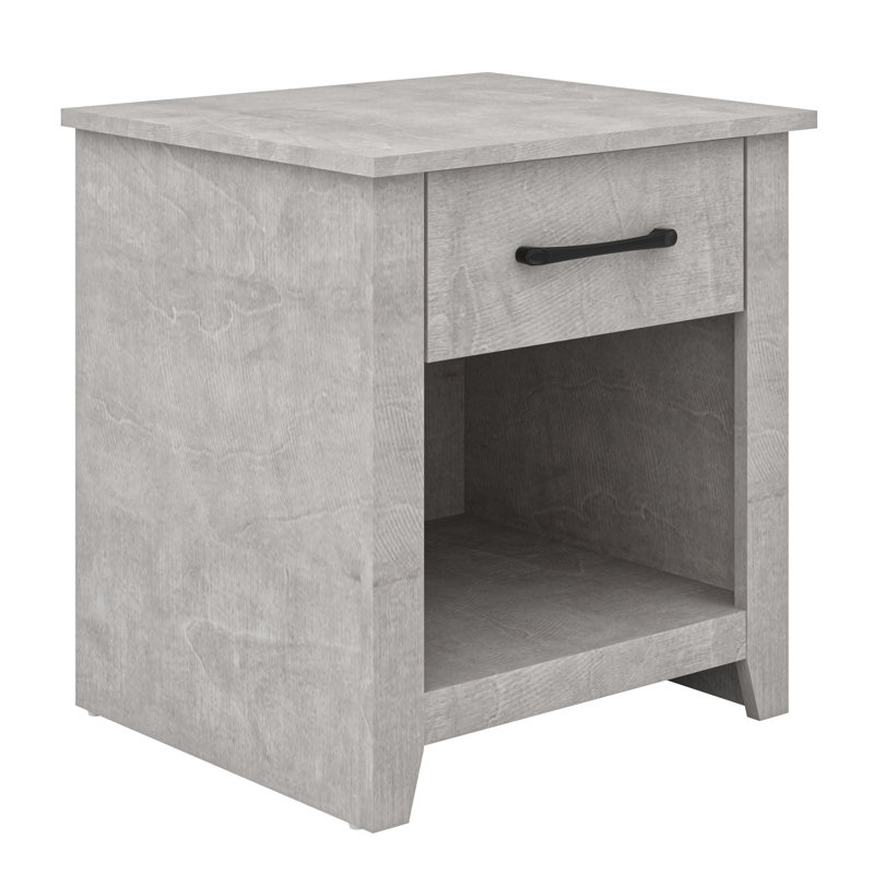 Walter 20.3" 1 Drawer Nightstand, Dusty Gray Oak