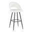 Tabouret de bar à hauteur fixe en métal noir et similicuir blanc avec repose-pieds carré - ensemble de 2-865162434-865162435