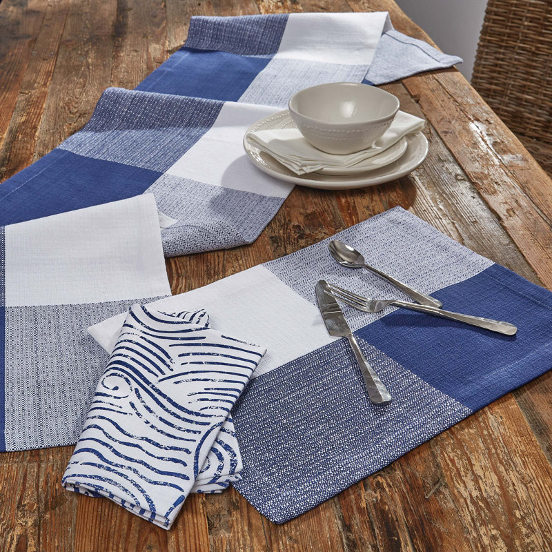 Gracie Oaks Block Check Woven Table