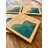 Bamboo Ocean Wave Resin Art - Square Coasters 4Pc Set
