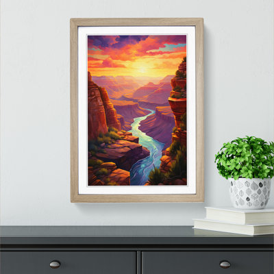 XYZ-FRM-V1223-3512 Grand Canyon Informel - Single Picture Frame Print on Wood