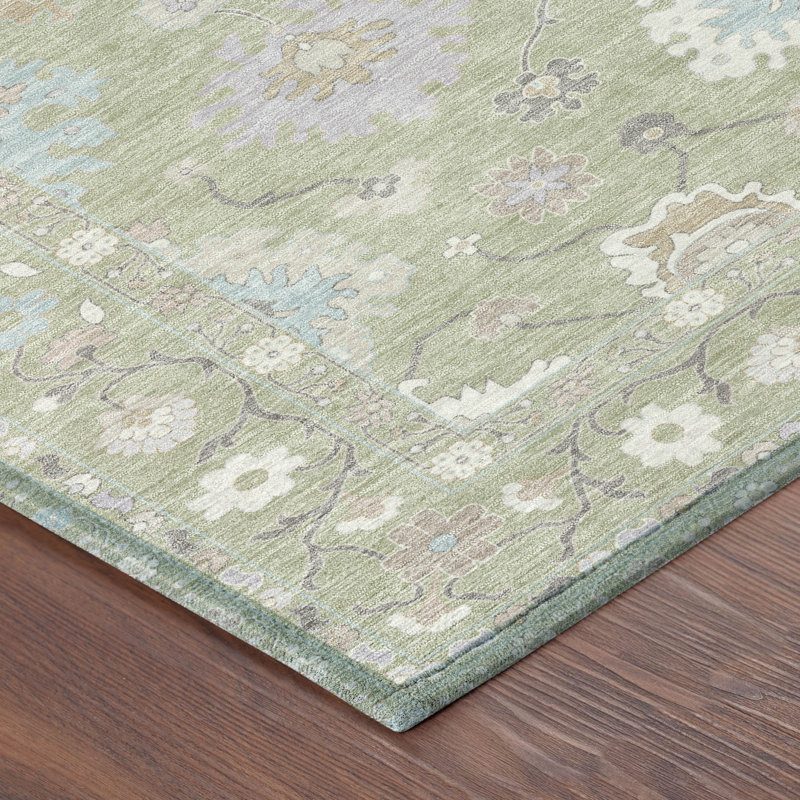 Tapis lavable à la machine intérieur / extérieur ACN2675, Céleri, 9 pi x 12 pi