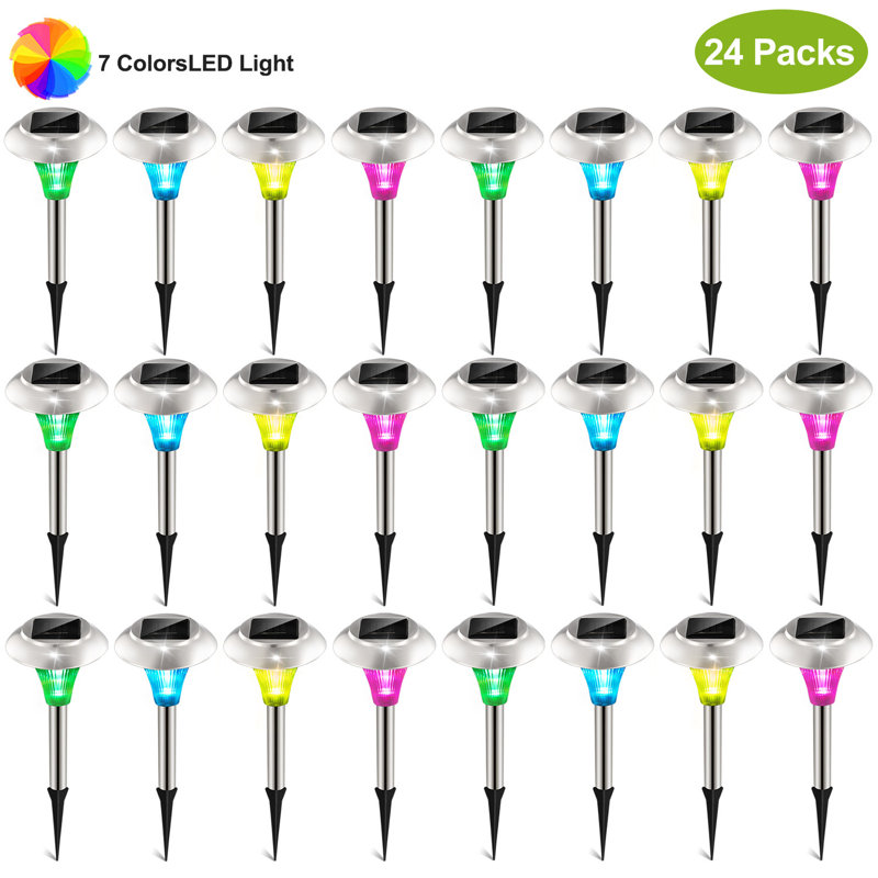 24 paquets de lampes solaires de jardin pour changer de couleur