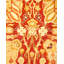 Tapis unique en laine noué à la main 8 pi x 10 pi 9 po nouvel âge Michelina - orange / rouge / beige