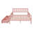 Full Size Wood Platform Bed With Guardrails On Both Sides And Two Storage Drawers ,Pink-1629955877-1629955883