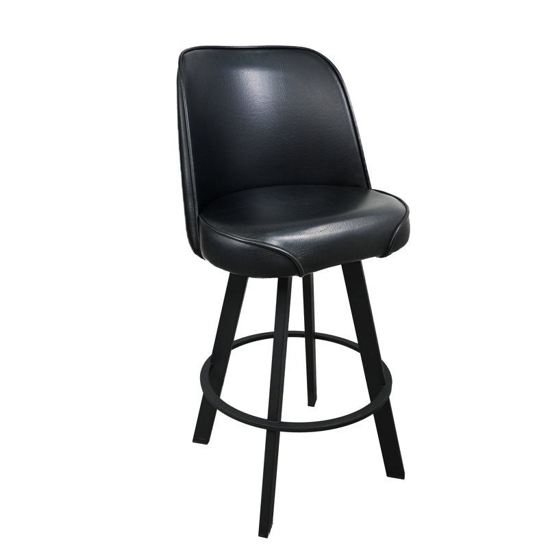Ensemble de 2 tabourets de bar pivotants avec siège en métal et siège de bar pivotant commercial - assemblage requis, Noir