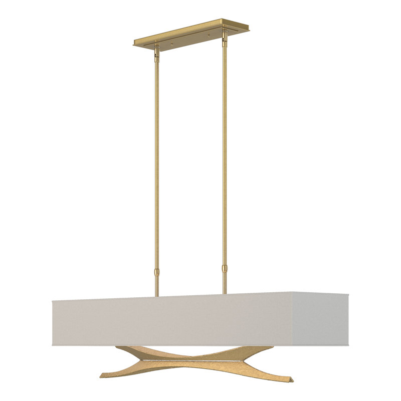 Moreau 4 - Light Kitchen Island Pendant, Flax, Vintage Platinum