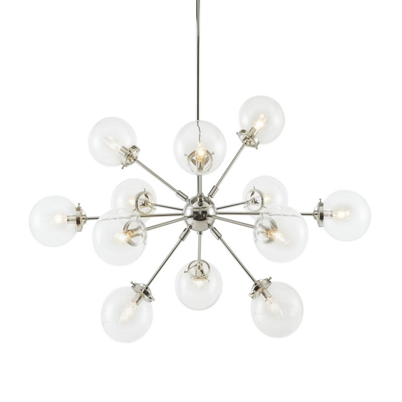 Lustre 12 lumières avec ampoules sphériques surdimensionnées