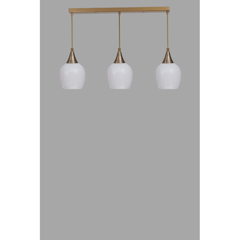 Lustre, Blanc / Doré, Trois lumières, 3 niveaux