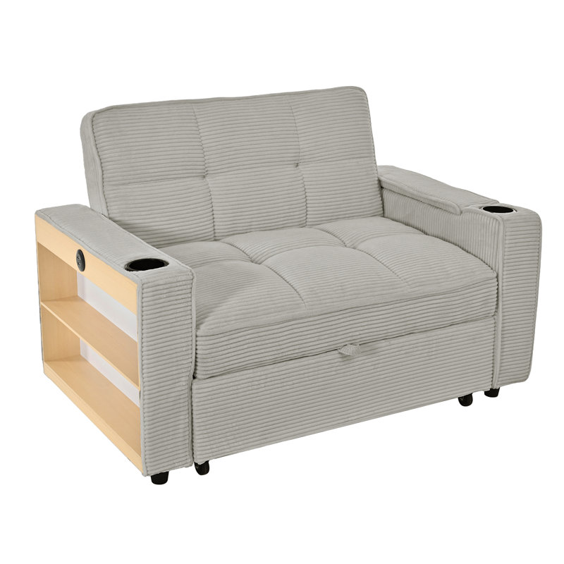 2 Seater Corduroy Sofa, Gray