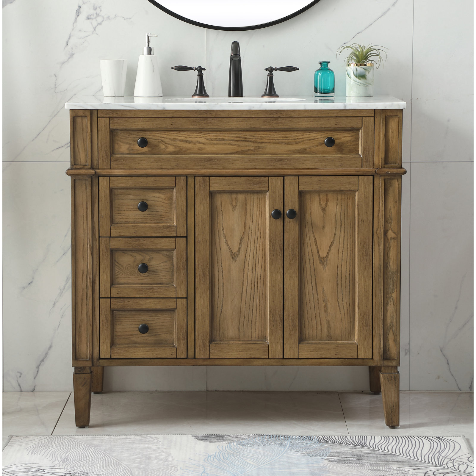 Rivers 36'' Single Bathroom Vanity, Driftwood