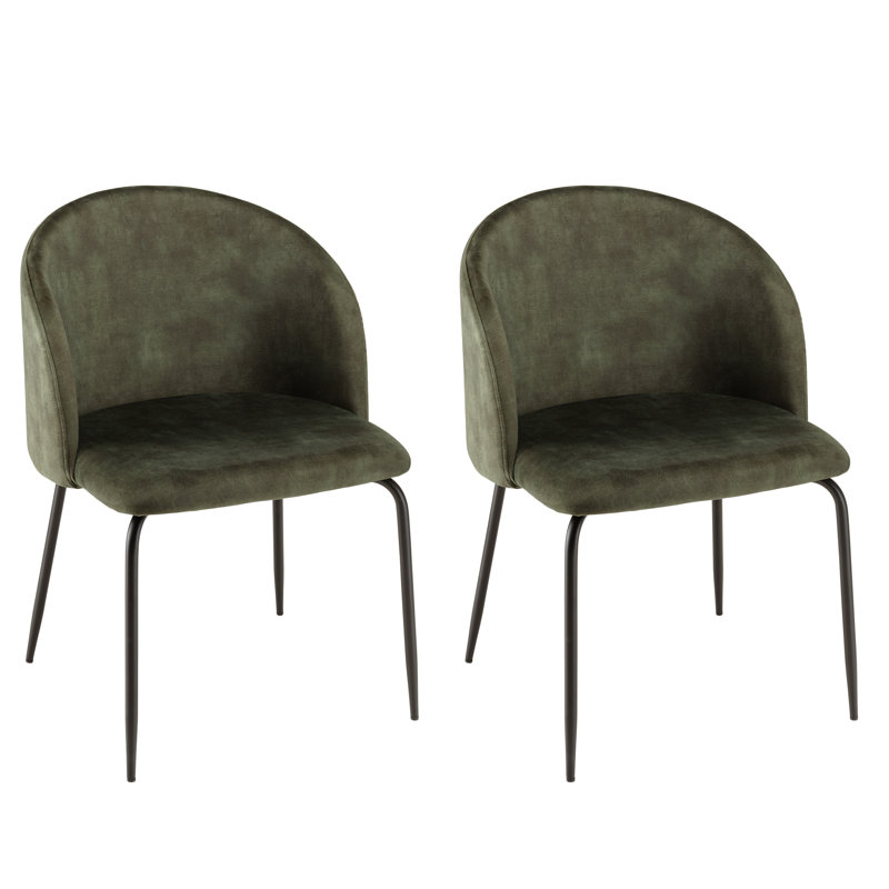 Luanna 47cm H Velvet Upholstered Side Chair, Green