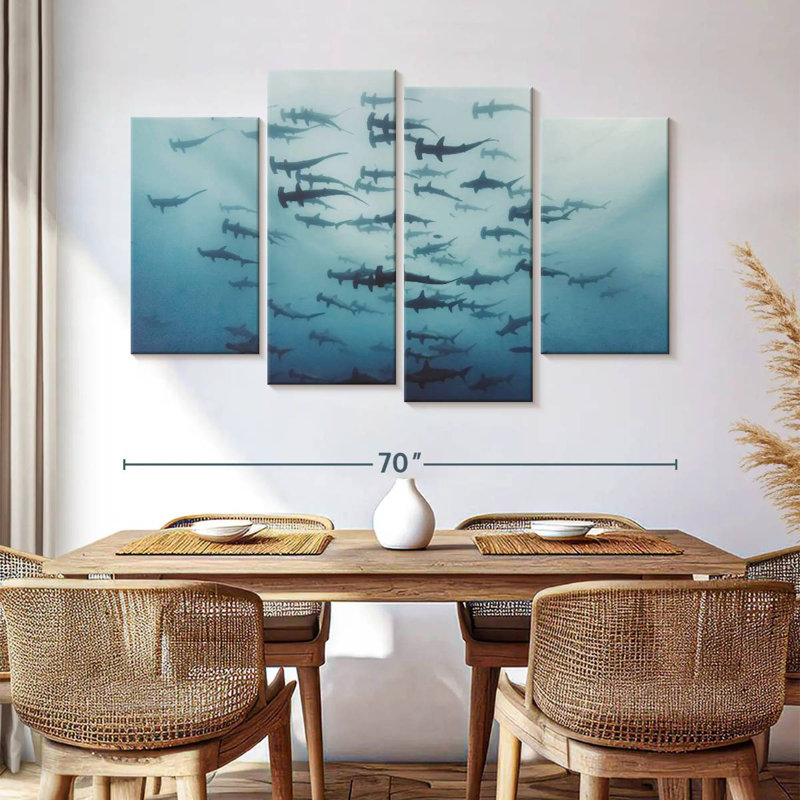 Brampt Shiver of Hammerhead Sharks, 42" H x 68" W