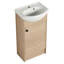 Meuble-lavabo de salle de bain avec lavabo ovale - chêne, rangement réglable et autoportant, spacieux
