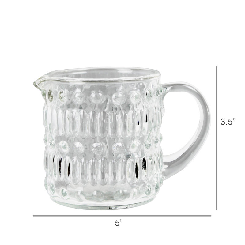 Pitcher, Glass - Dot & Dash  8 Oz Capacity