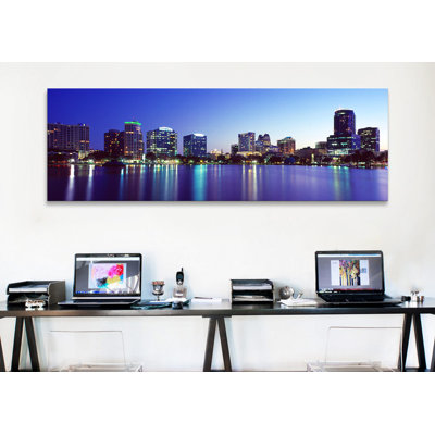 " Buildings Lit Up At Night In A City, Lake Eola, Orlando, Orange County, Florida, 2010 "