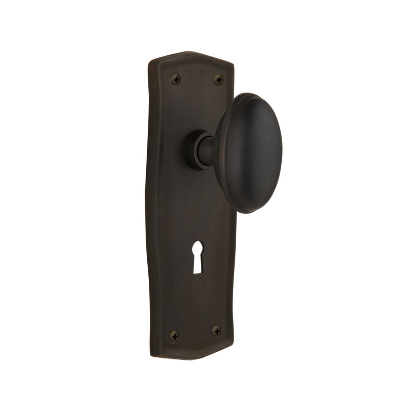 Prairie Plate with Decorative Keyhole and Homestead Door Knob, Oil-Rubbed Bronze