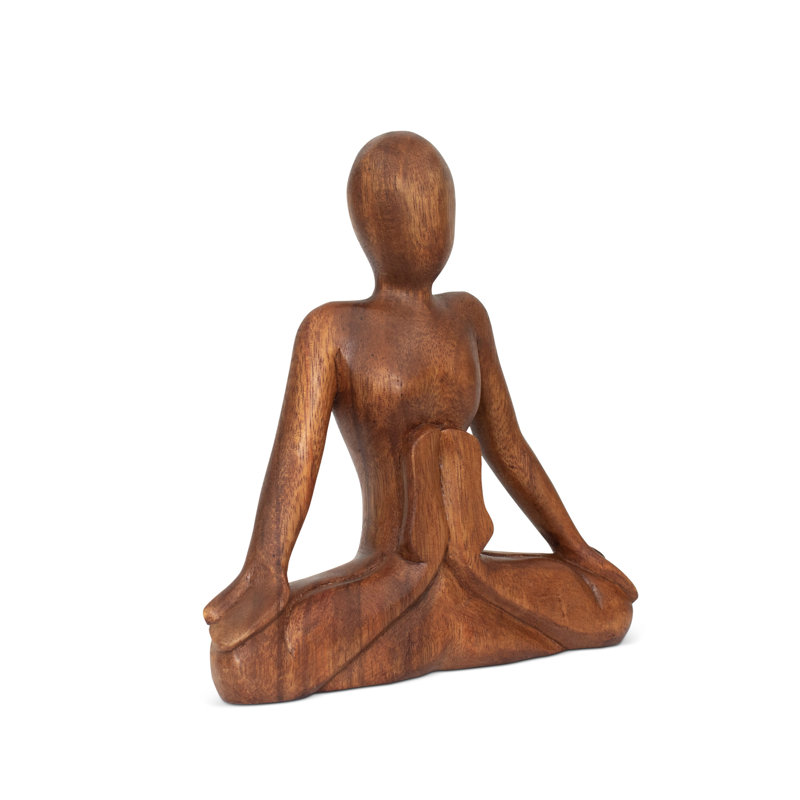 Mini figurines de yoga faites à la main en bois de 8 po, statue de pose de yoga, décor de studio de salle de yoga, cadeau de Yogi Mindful Home Decor, objets de décoration de tablette décorative, inspiration Zen - pose de cordonnier