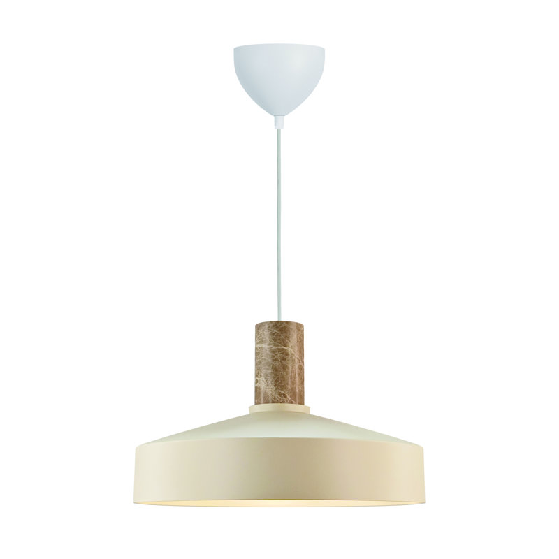 1 - Light Satin Pendant, White, Beige