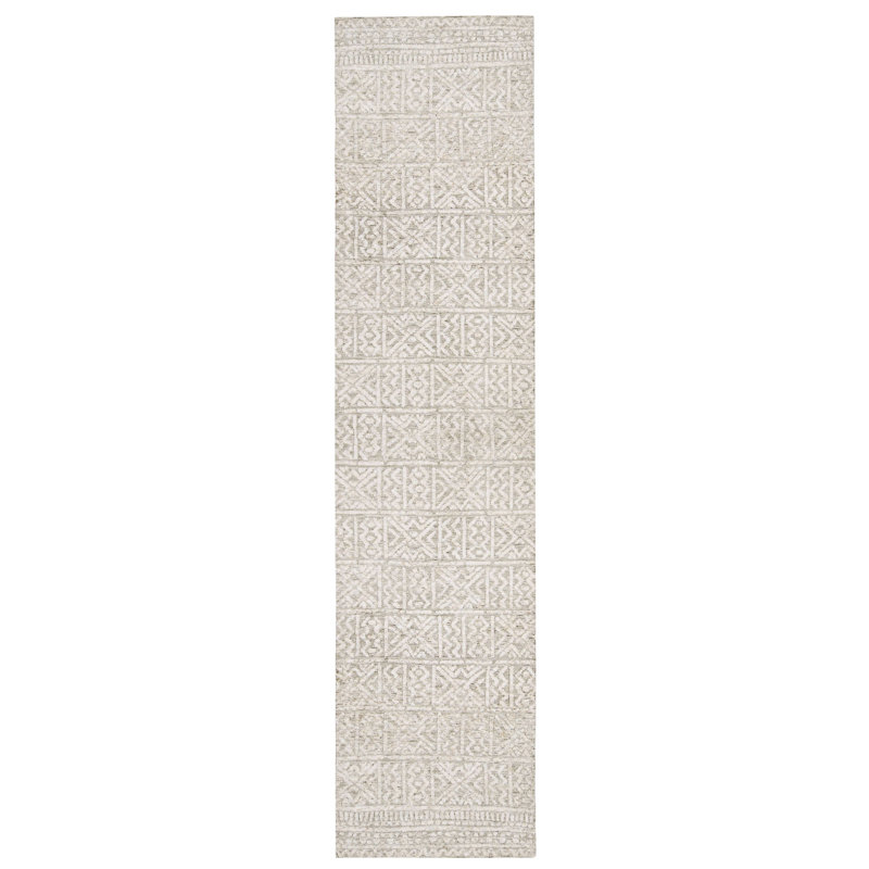 Tapis gris en microfibre Asencion, Tapis de couloir 2 pi 7 po x 16 pi 1 po